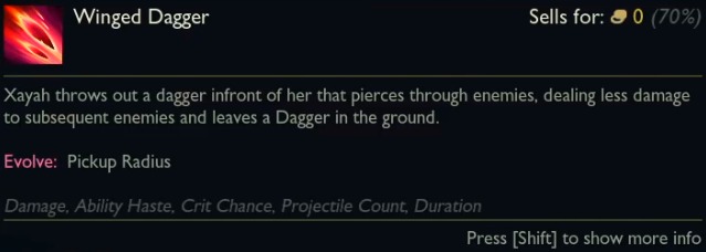 Xayah Winged Dagger