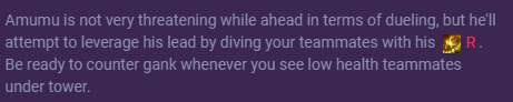 Amumu Ganking Advice