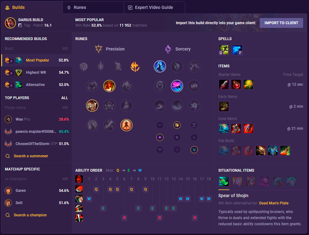 Darius Build