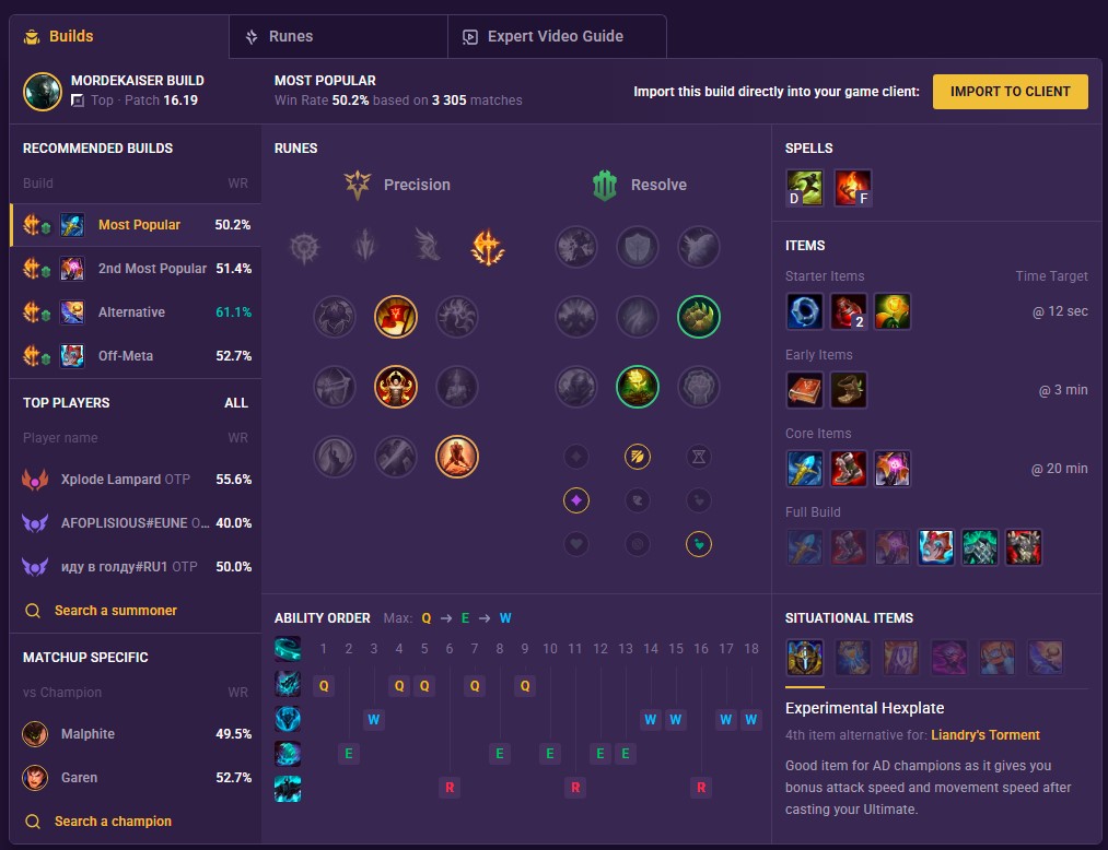 Mordekaiser Build