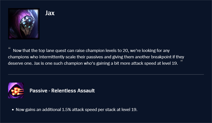 jax changes