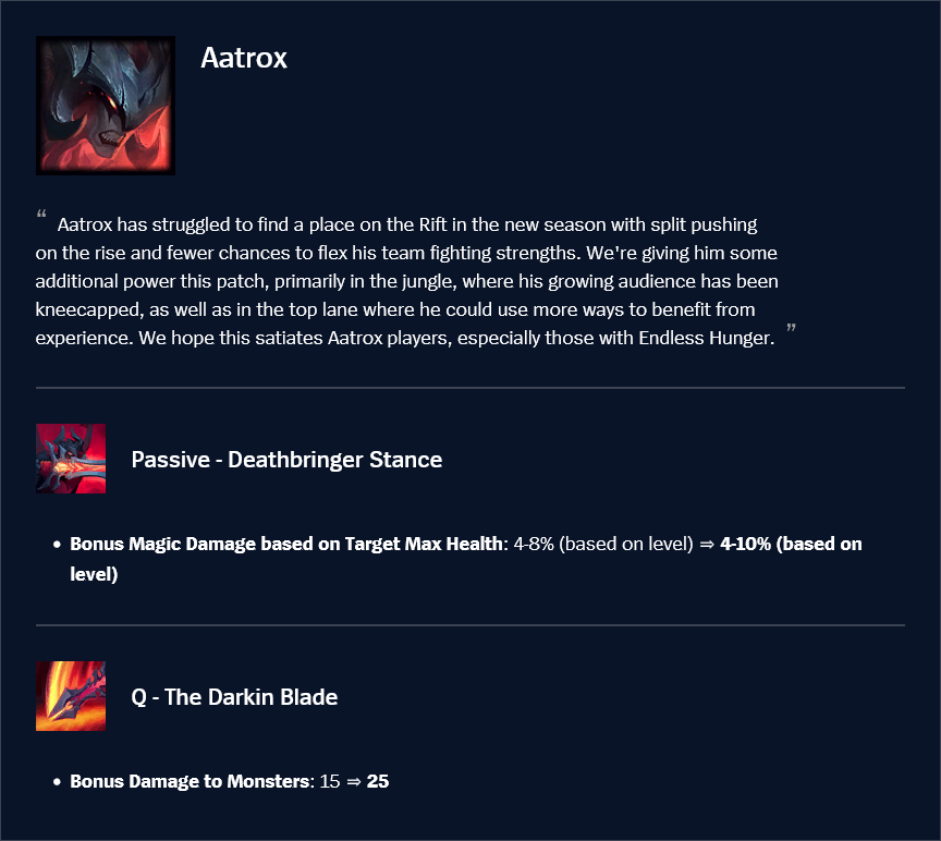 aatrox changes