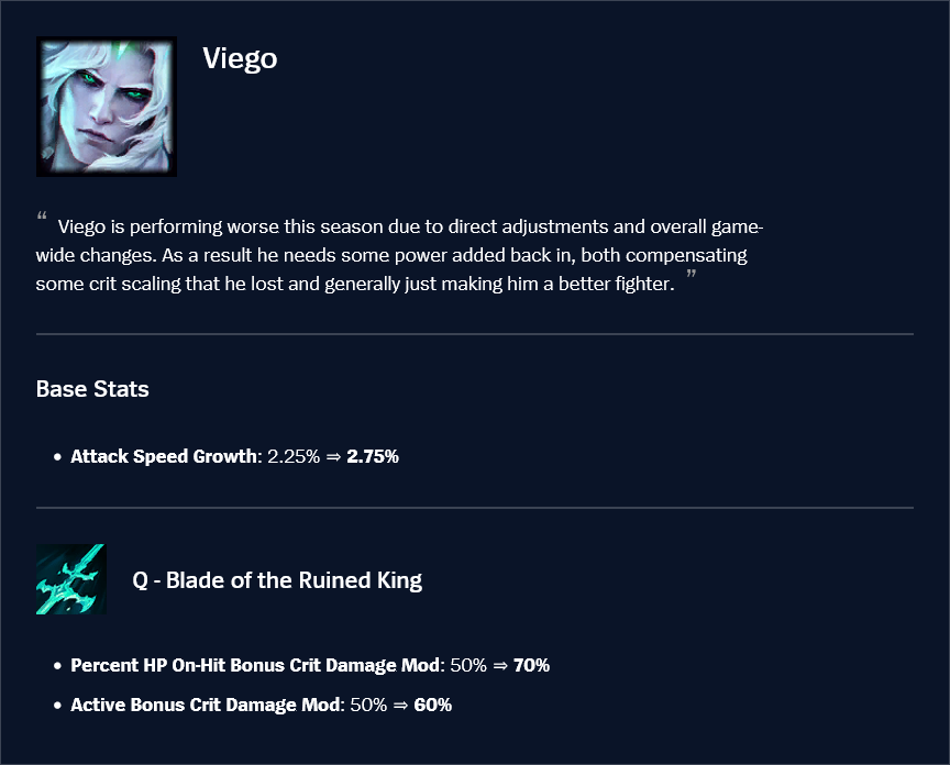 viego changes