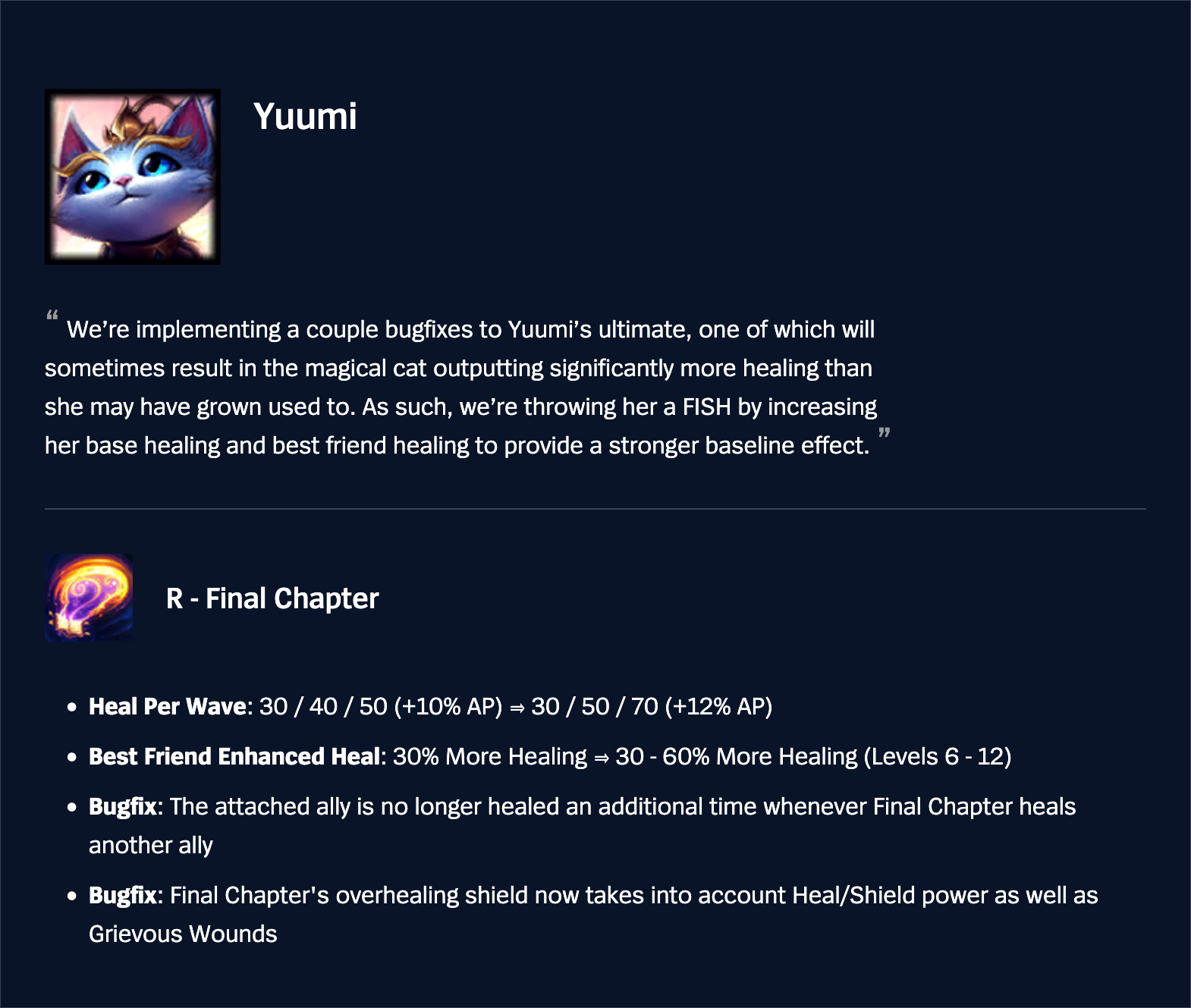 yuumi changes