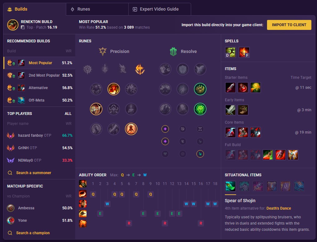 Renekton Build