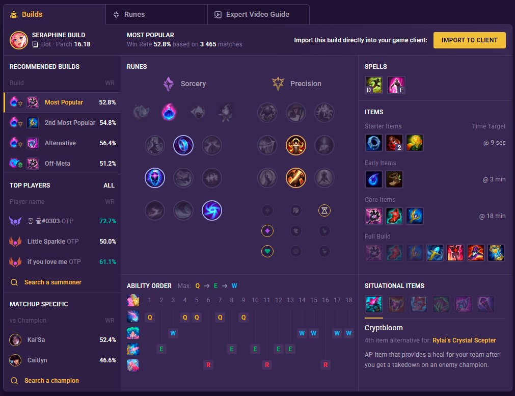 Seraphine Bot Build