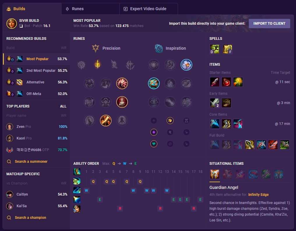 sivir build