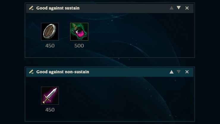 Top lane example starting Items