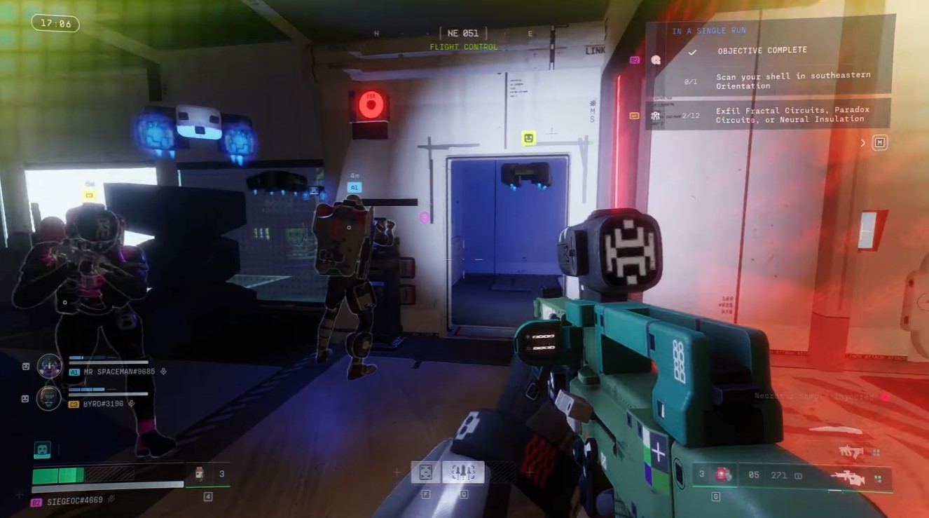 blue terminal next to elevator