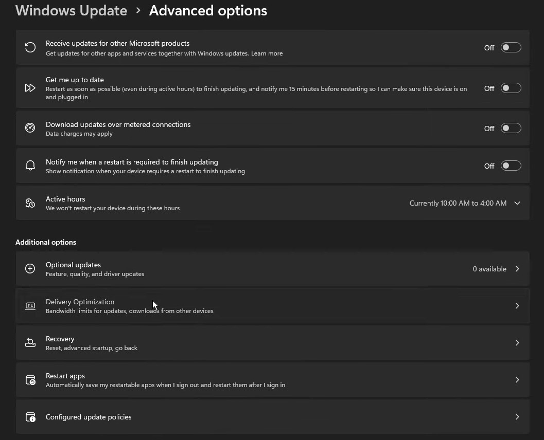 delivery optimization