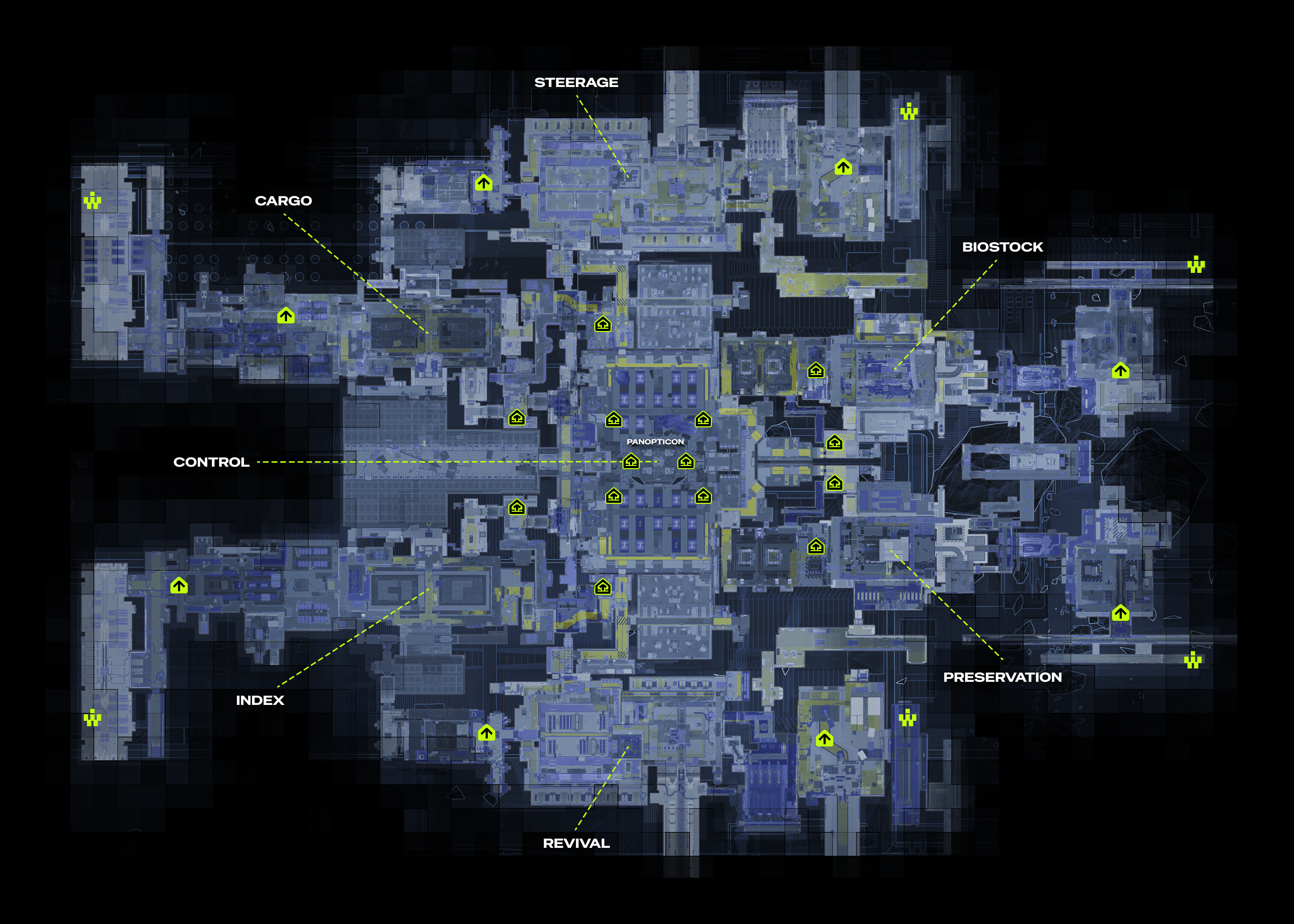 cryo archive map, spawn points, exfil terminals, possible exfils