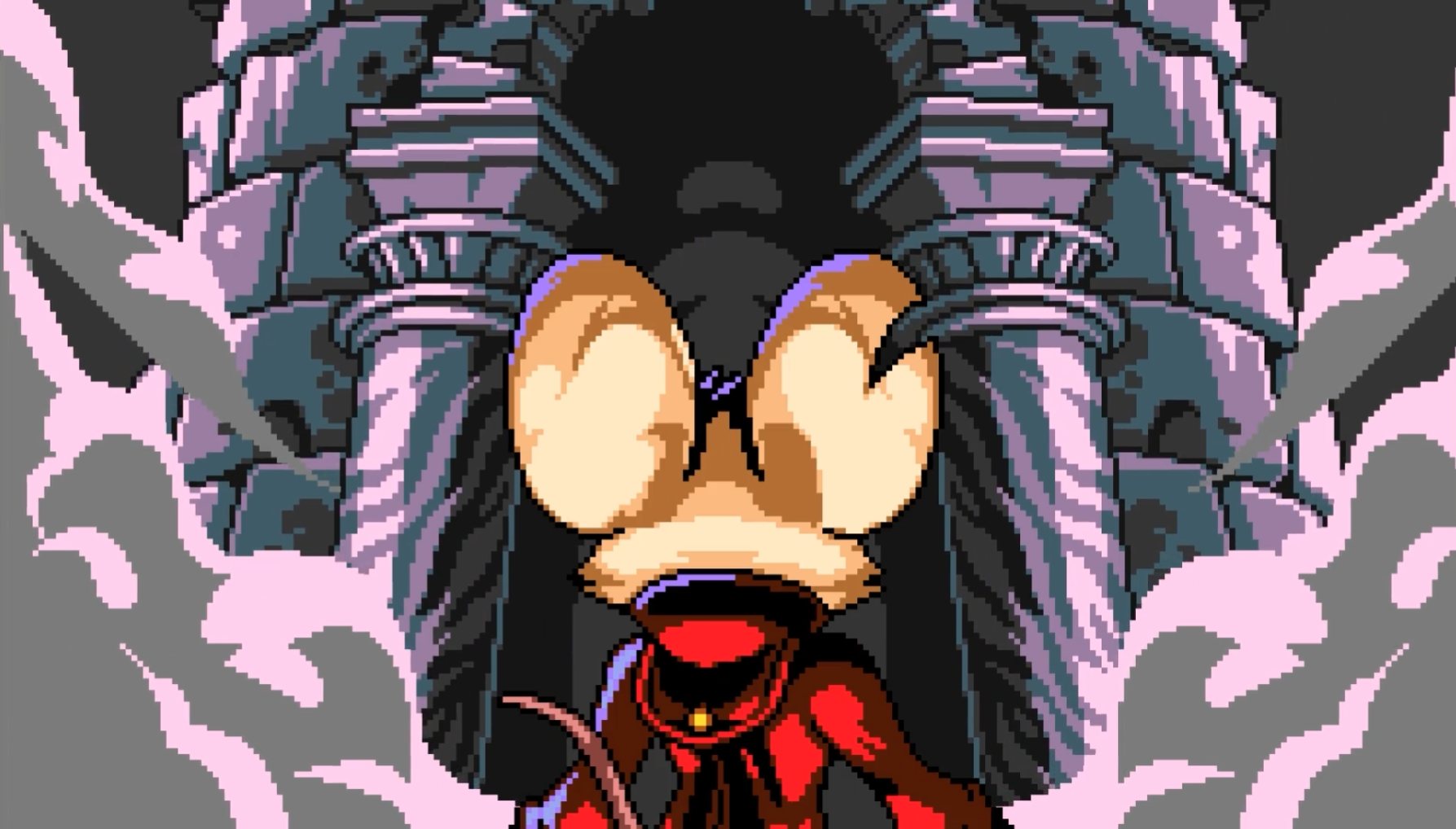 Mina standing at the entrance to the crypt