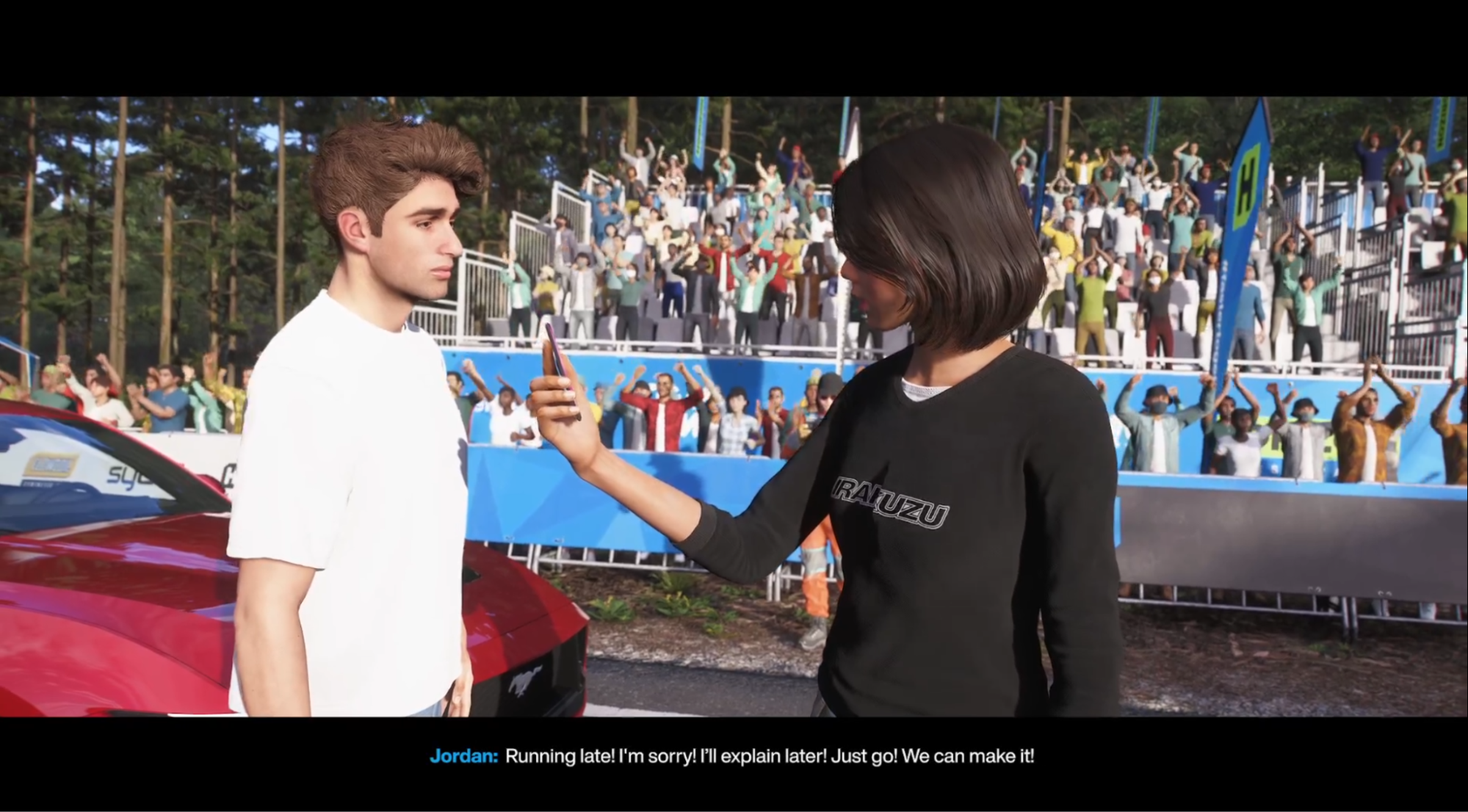 Player and another character talking to each other