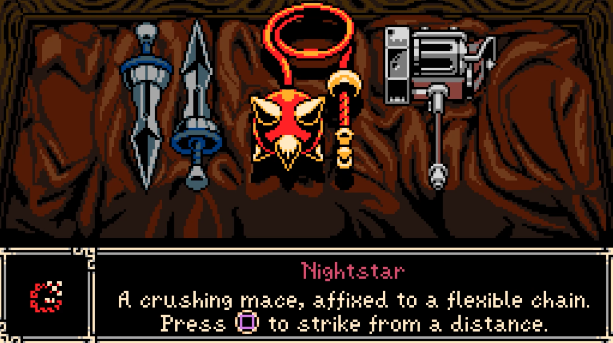 Starting choice between three weapons