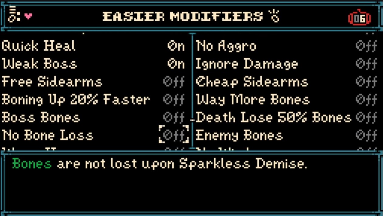 bones not lost accessibility options