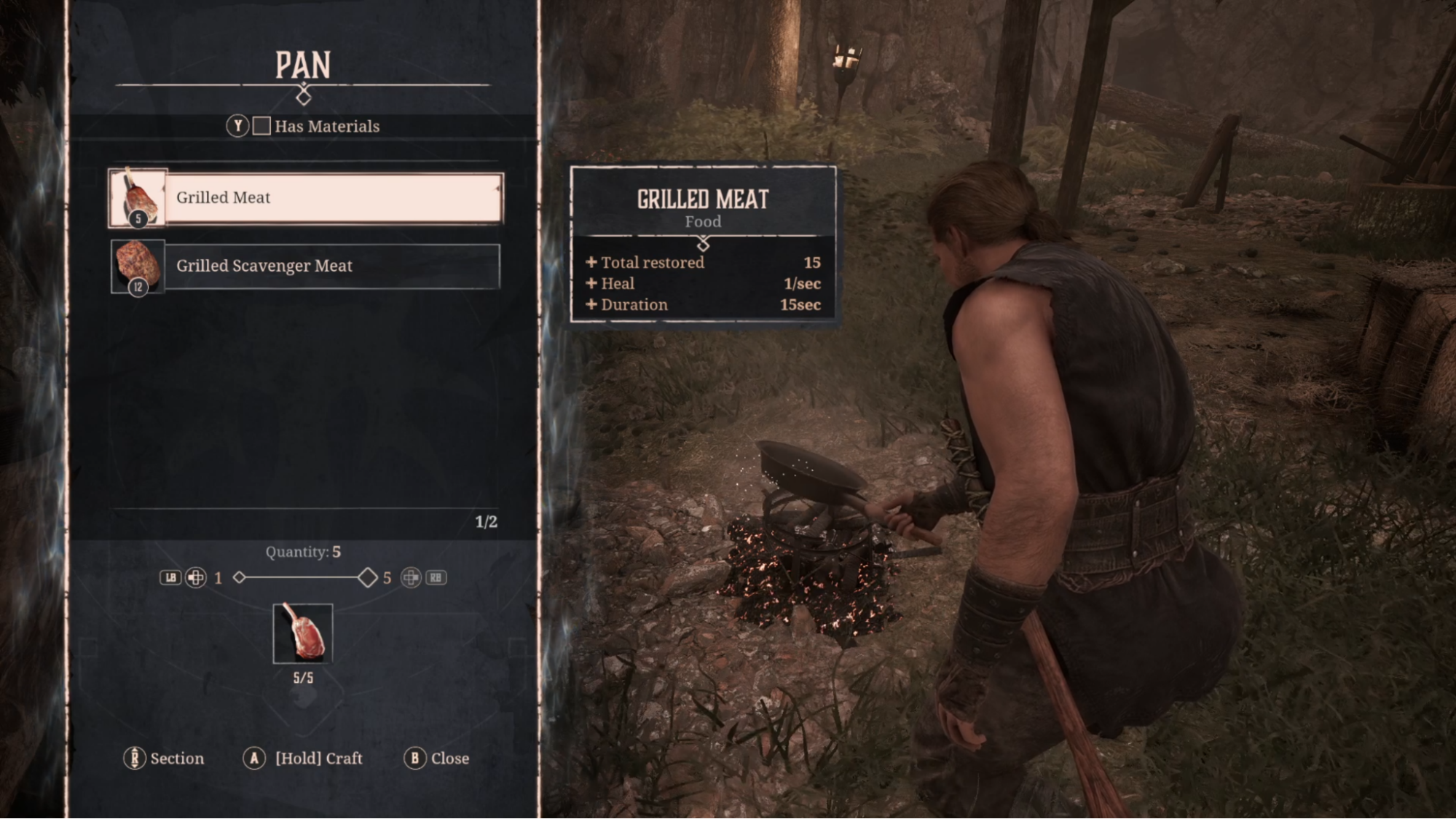 Cook Meat to Restore More HP