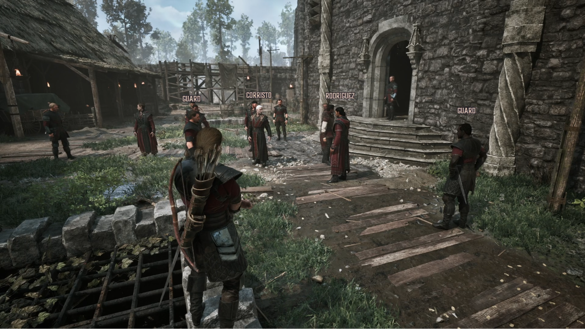 fire mages in the courtyard