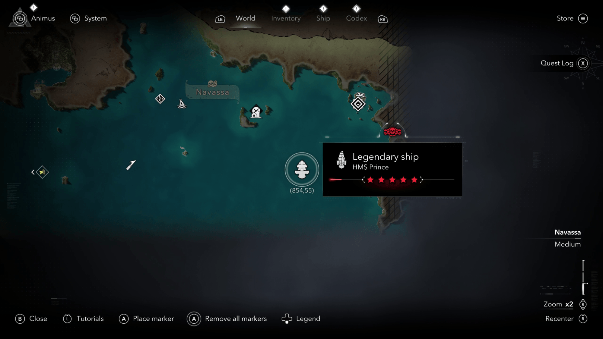 HMS prince Location
