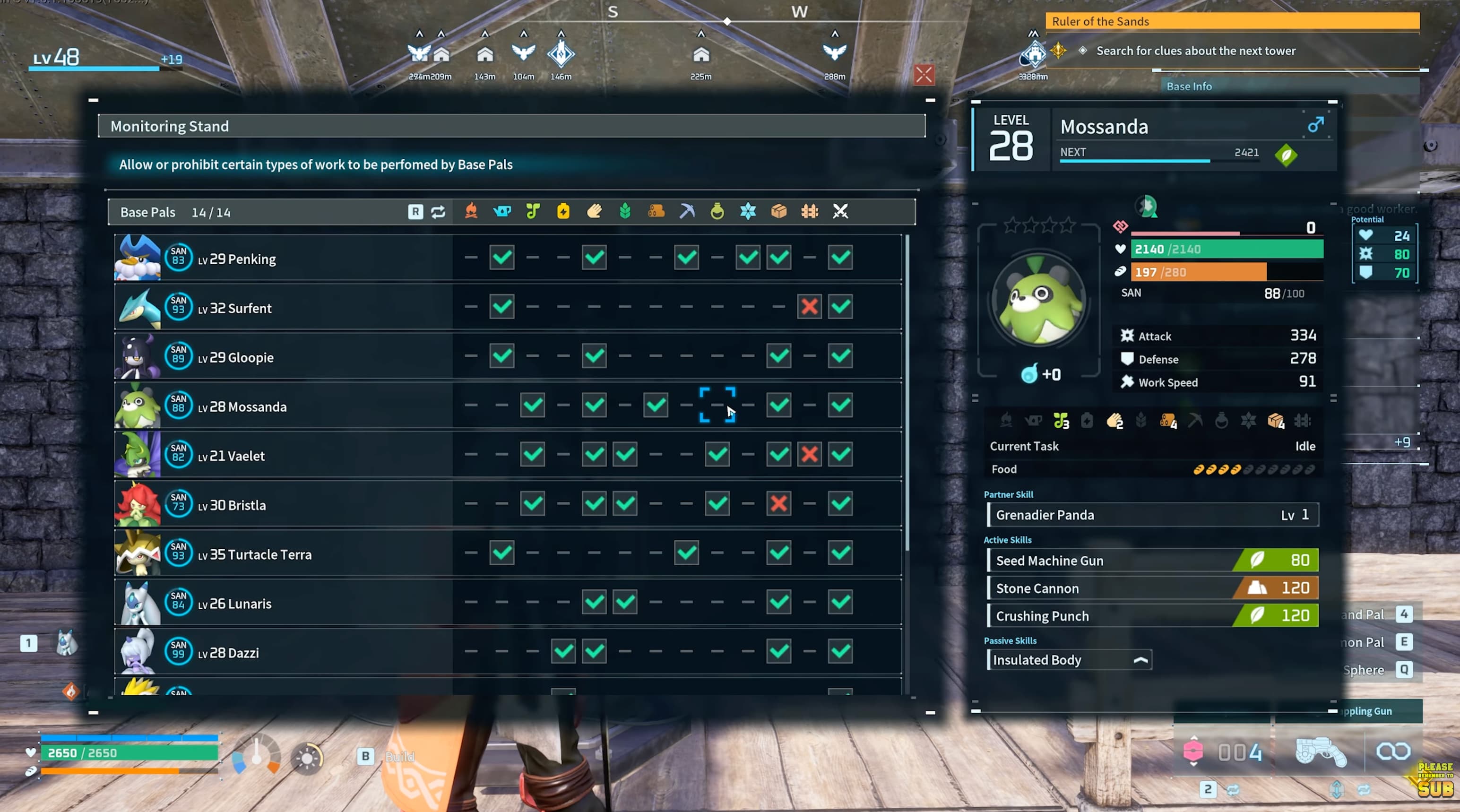 palworld monitoring stand settings