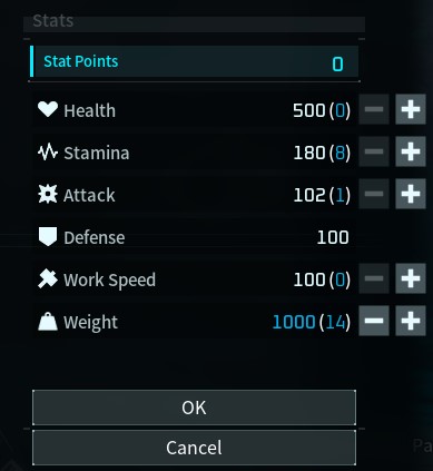 palworld stat increas