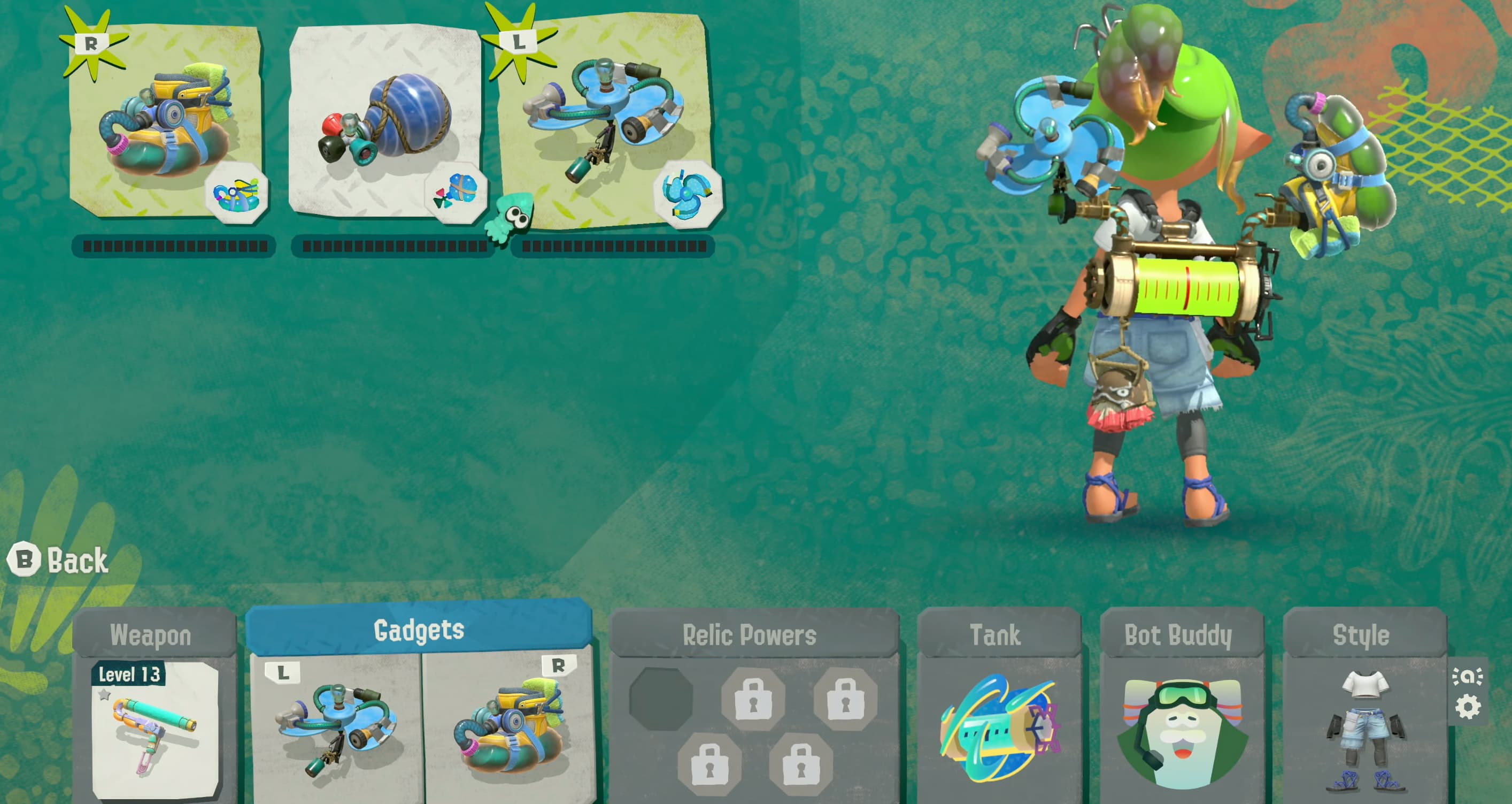 splatoon raiders gadgets
