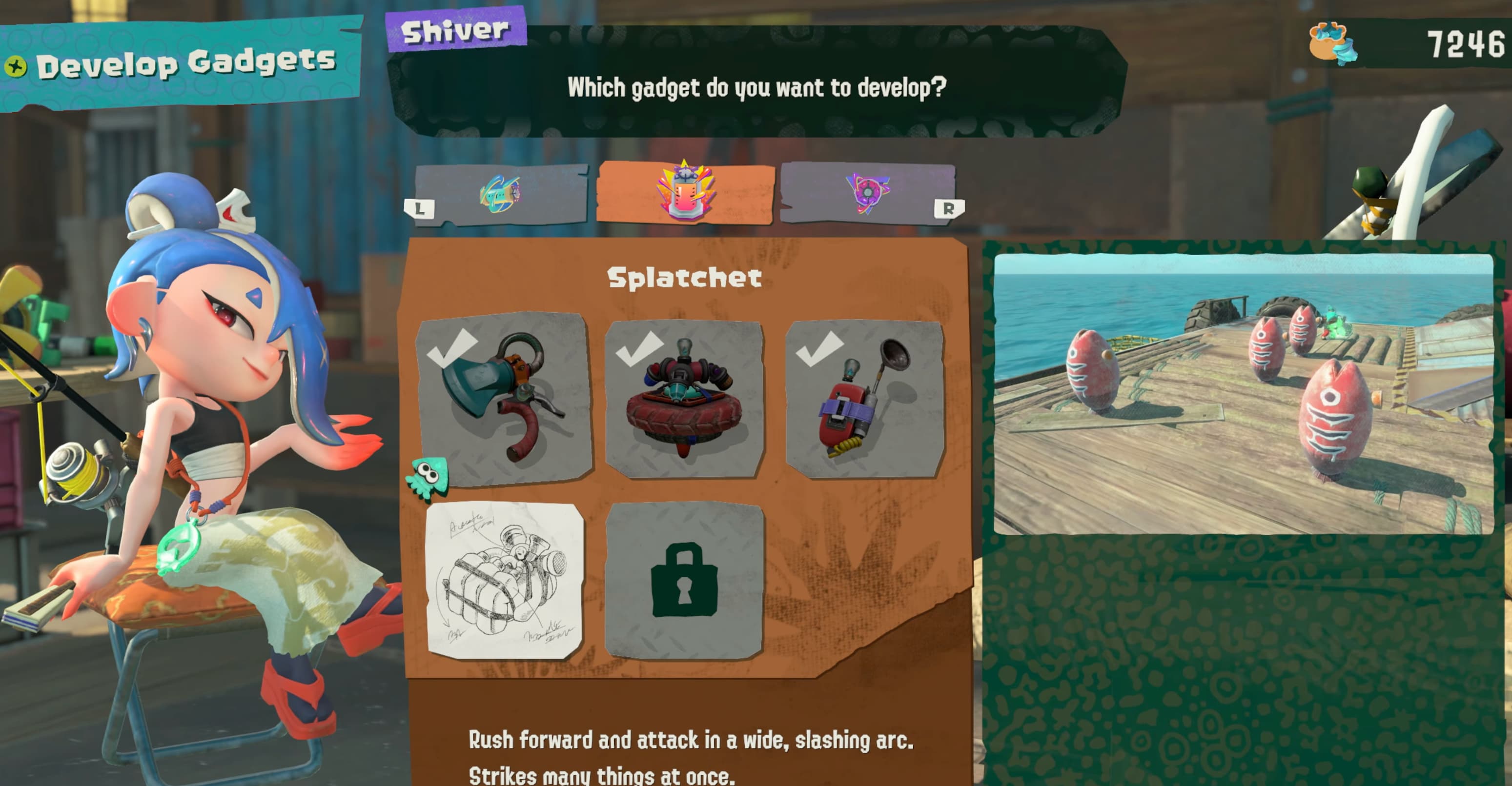splatoon raiders hideout ship develop gadgets