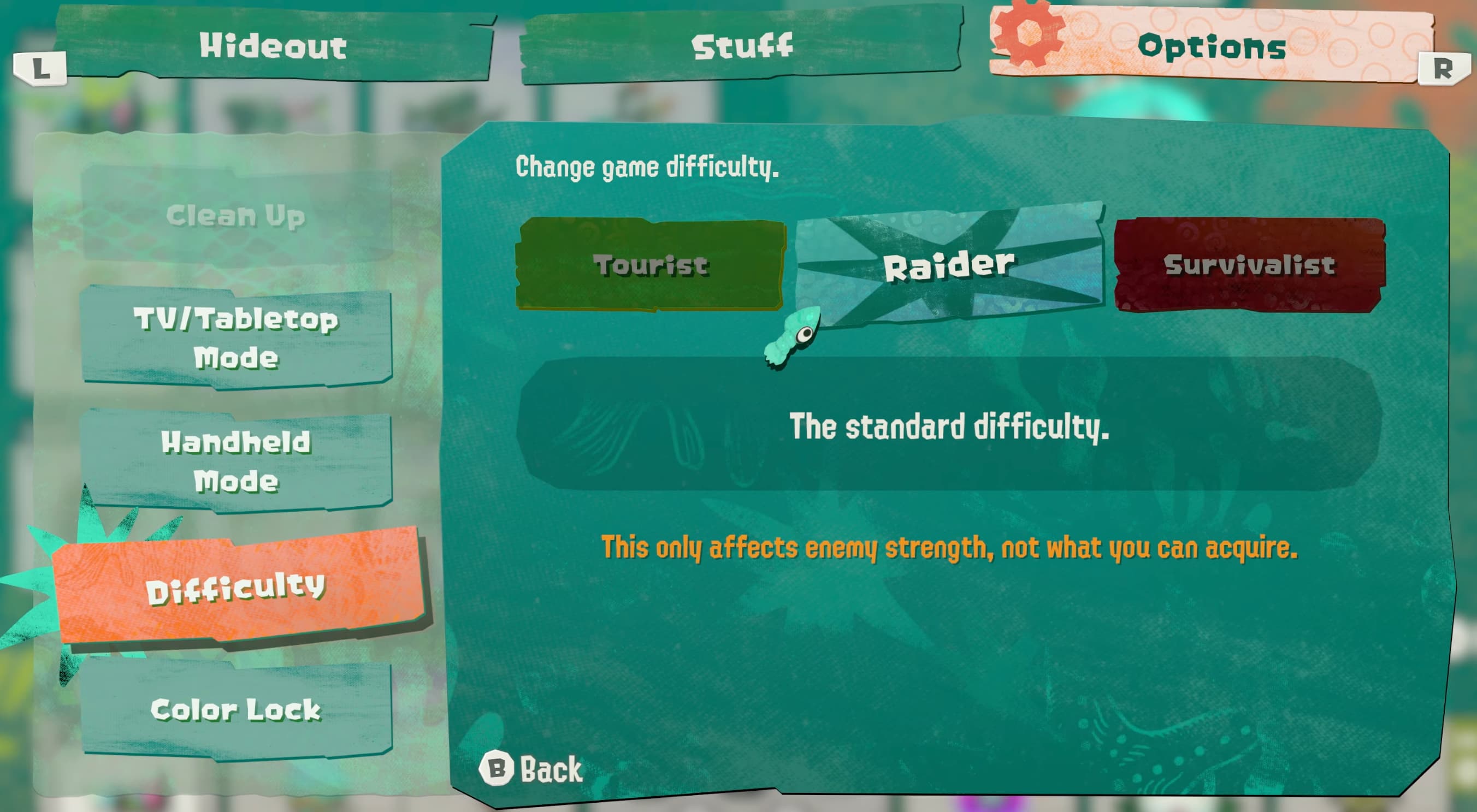 splatoon raiders hideout ship raider difficulty setting
