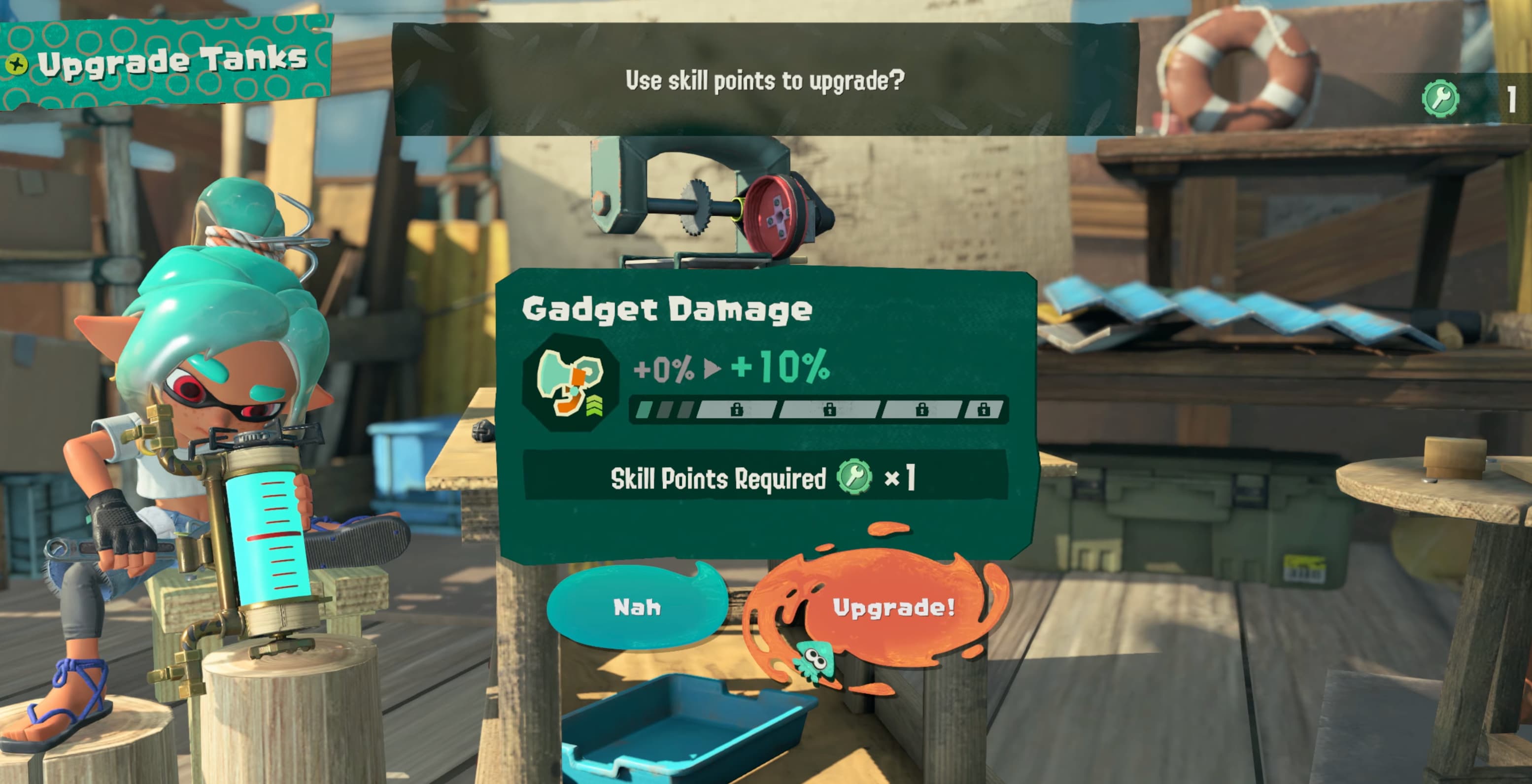 splatoon raiders hideout ship upgrade tanks
