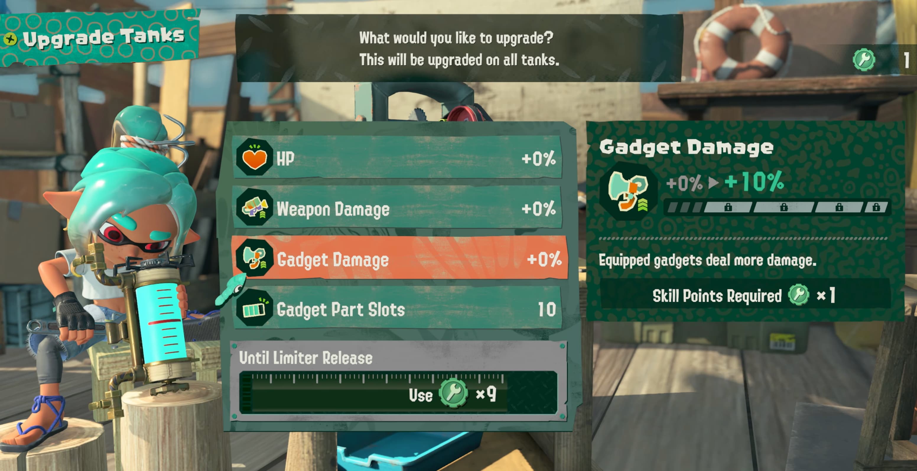 splatoon raiders hideout ship upgrade tanks