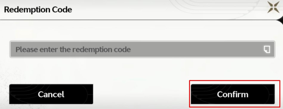 confirmation box