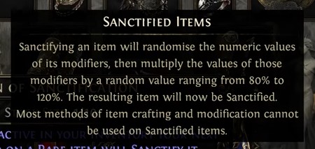 sanctified items poe 2