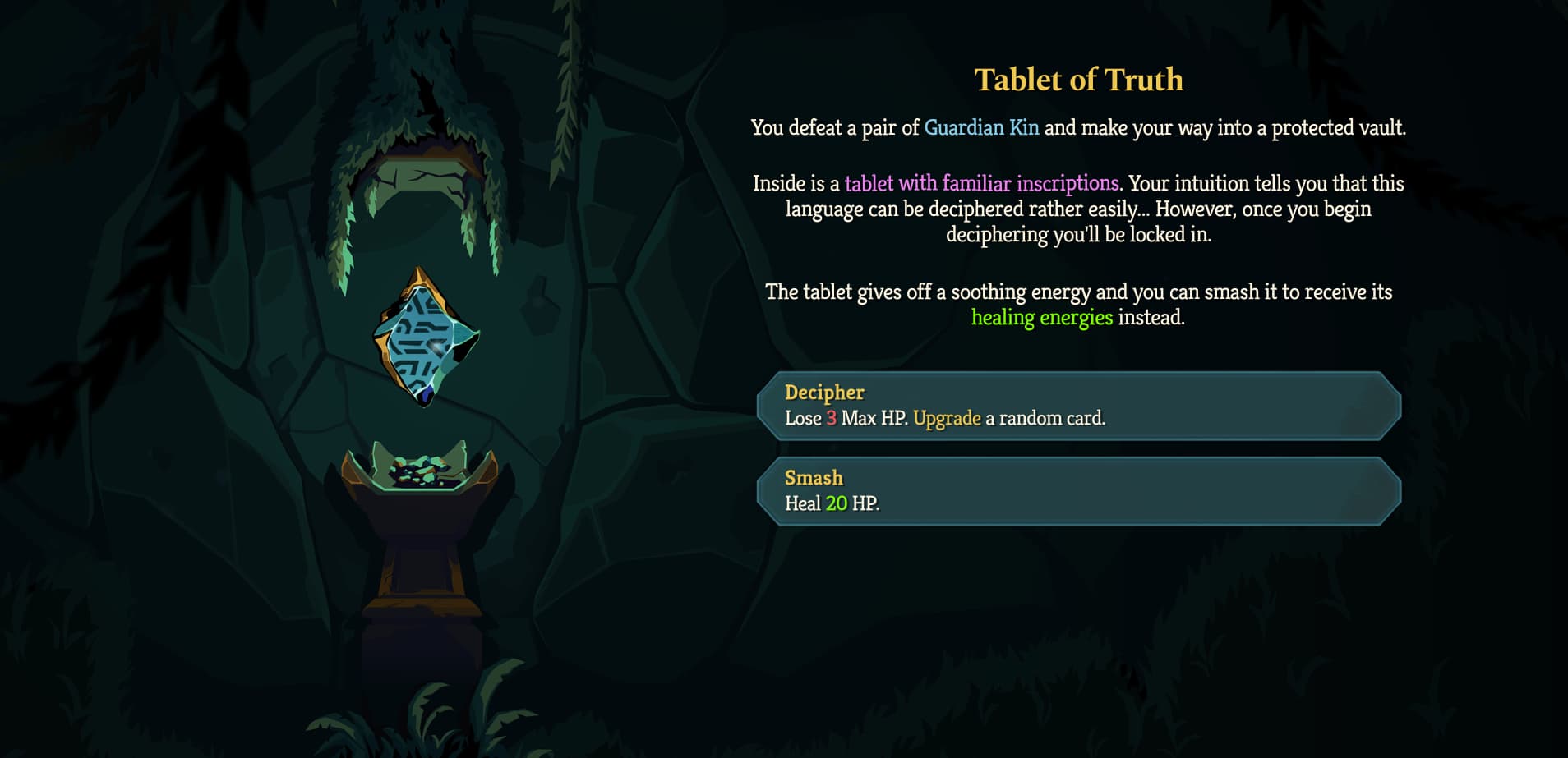 sts 2 act 1 overgrowth event tablet of truth